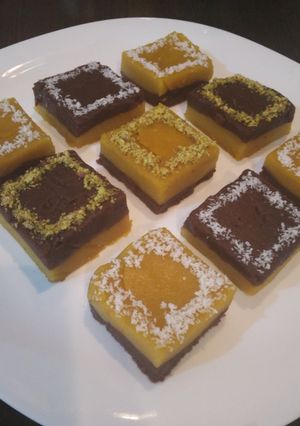 عکسی از دستور حلوا دو رنگ (کاکائویی،زعفرونی)