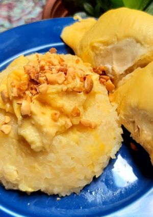 Hình của món Xôi sầu riêng.