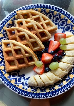 Una foto de Waffles caseros