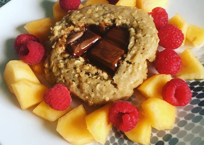 Bowlcake kaki, framboise et chocolat