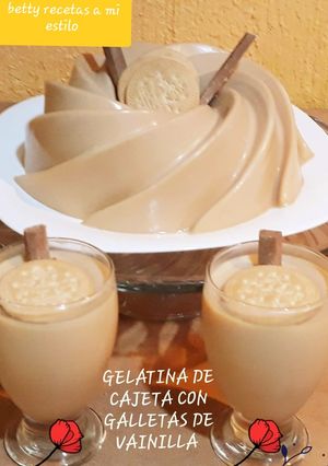 Una foto de Gelatina de cajeta y galletas marías