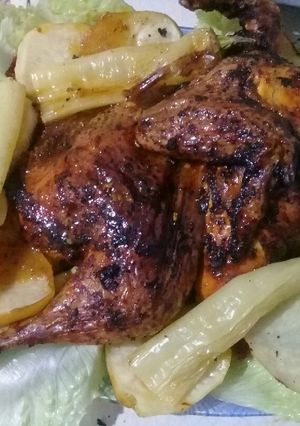 صورة لوصفة دجاج محمر على طريقتي مع البطاطا