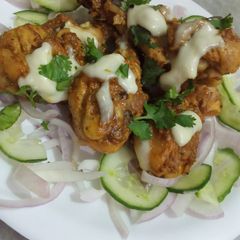 A picture of Chicken Tangdri kabab چکن ٹنگڑی کباب.