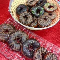 A picture of Chocolate confetti donuts.