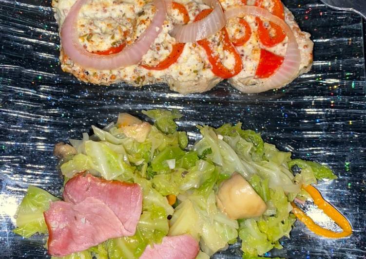 Comment Cuisiner Escalope de porc 🐷 en papillote et potée de chou vert 🥬