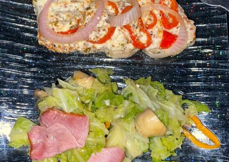 Escalope de porc đ· en papillote et potĂ©e de chou vert đ„Ź