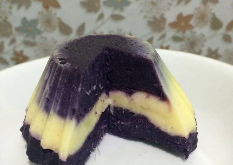 Kue Ubi Ungu Kukus Lapis Keju