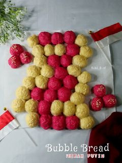 Foto resep Bubble Bread Merah Putih (Tanpa Telur Tanpa Ulen)