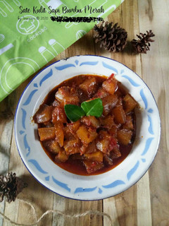 Foto resep Sate Kulit Sapi Bumbu Merah