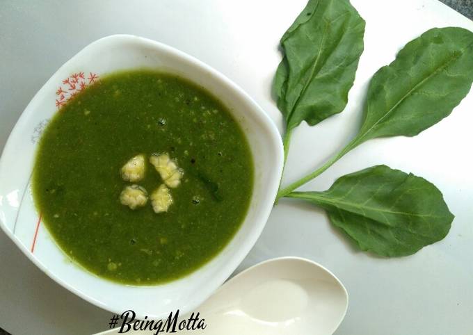 Recipe of Perfect Spinach baby corn soup