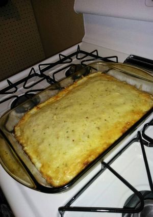 A picture of Verda chicken casserole.