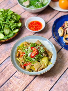 Hình của món Dưa Chua Kho Gân Bò.