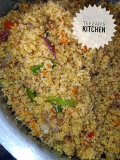 Stir fry cous cous ainihin hoton girkin