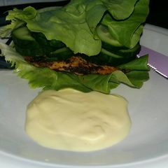 A picture of Tasty Bunless Chicken Burger.
