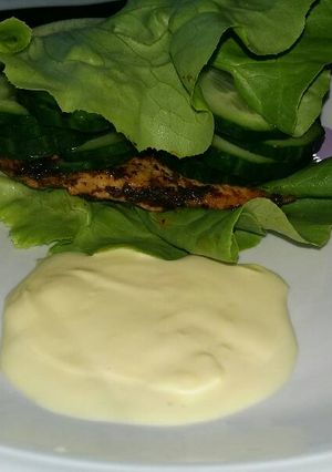 A picture of Tasty Bunless Chicken Burger.