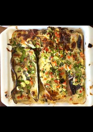 Una foto de Lasagna de berenjenas con jamón y queso