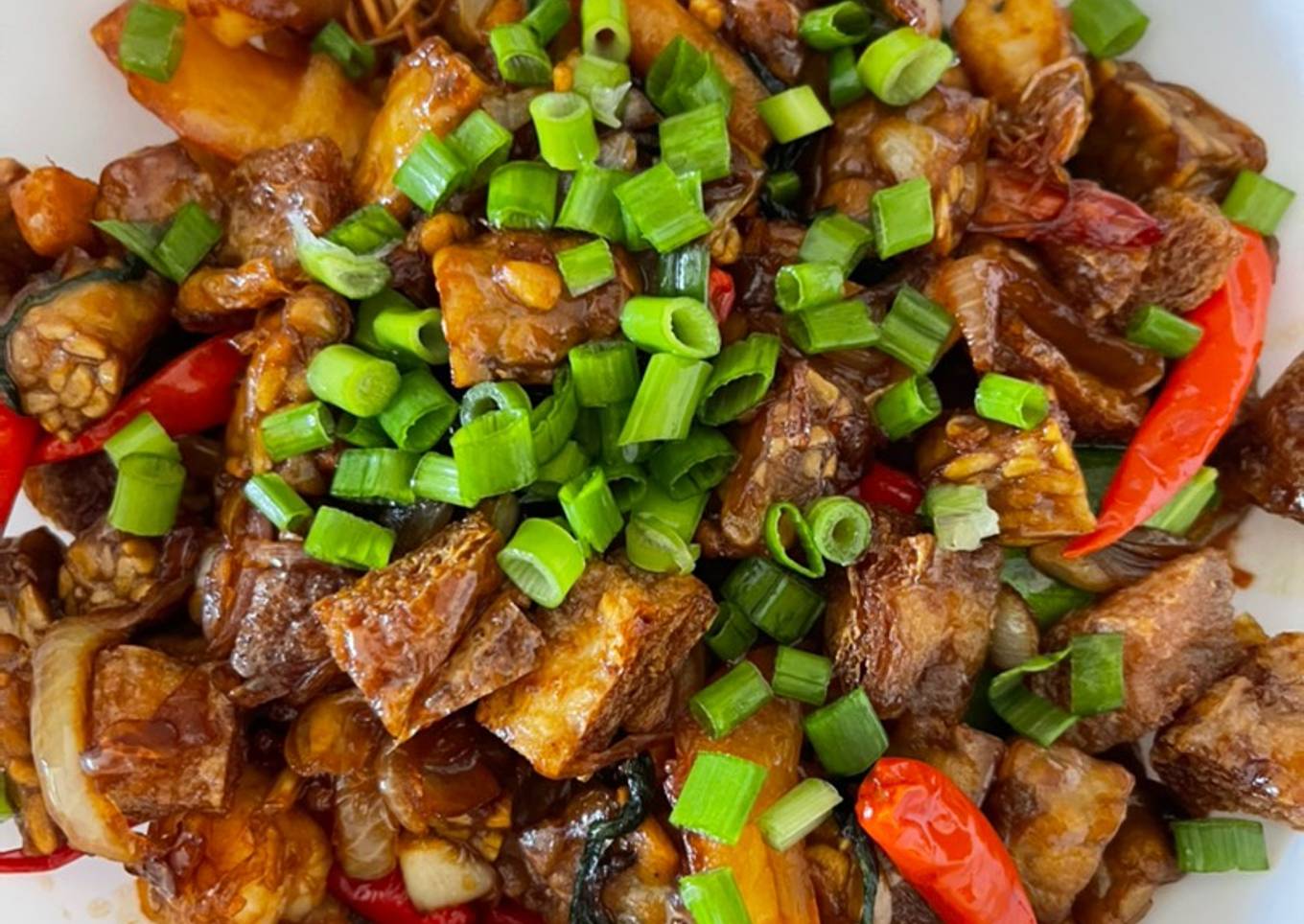 Oseng oseng tempe,tahu,udang 🌶🌶