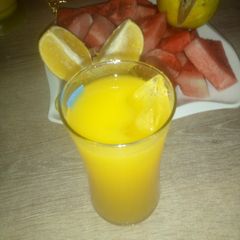 A picture of Orange and pineapple juice.