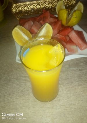 A picture of Orange and pineapple juice.