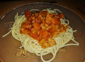 Hình của món Spaghetti sốt thịt bằm.