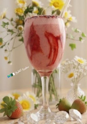 صورة لوصفة ميلك شيك الفراولة 🍓 Strawberry Milkshake