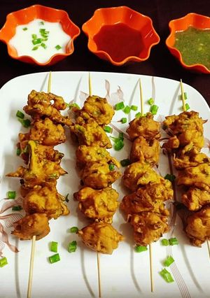 A picture of Spring onions bhajia.
