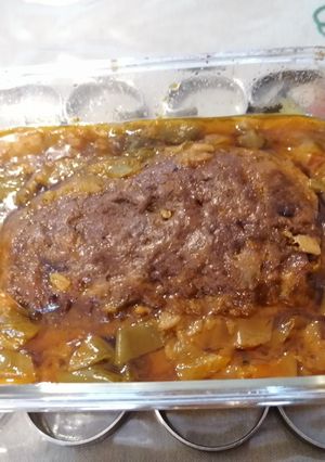 Una foto de 266. Redondo de No ternera relleno de pimientos a la mexicana