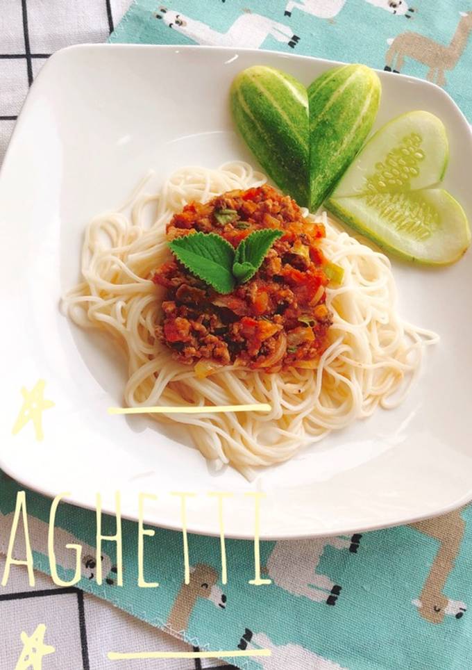 Hình của món Mì spaghetti ăn dặm.