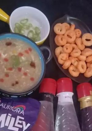 A picture of Chicken Corn 🌽 soup.