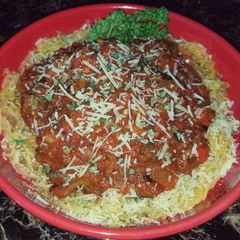 A picture of Mike's Spaghetti Squash & Red Vegetable Sauce.