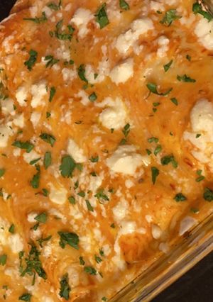 A picture of Chicken Enchiladas.