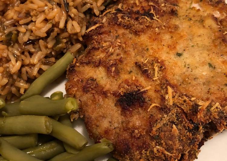 Steps to Prepare Super Quick Homemade Baked Ranch Parmesan Pork Chops