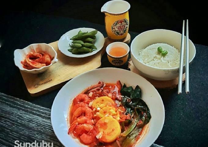 Come a Fai Veloce Sundubu Jjigae || Zuppa Coreana Piccante con Silken Tofu