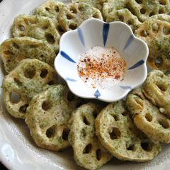 A picture of Lotus Root ‘Isobe-age’ Tempura.