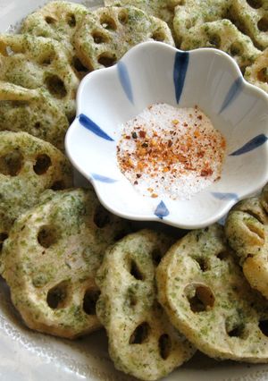 A picture of Lotus Root ‘Isobe-age’ Tempura.