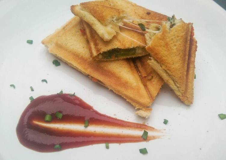 Recipe of Favorite Sauteed vegetable sandwich toasted sesame seeds and tomato sauce
