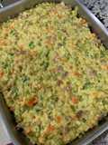Ham and veggie cheesy casserole