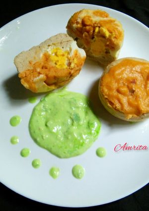 A picture of Stuffed Carrot egg dhokla.