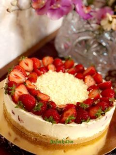 صورة لوصفة تورتة الفراولة 🍓🍓