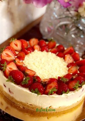 صورة لوصفة تورتة الفراولة 🍓🍓
