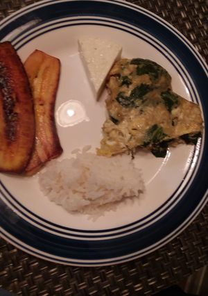 Una foto de Omelette de espinacas para cenar