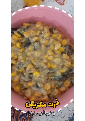 عکسی از دستور ذرت مکزیکی با یک نوع سس(سس مایونز)