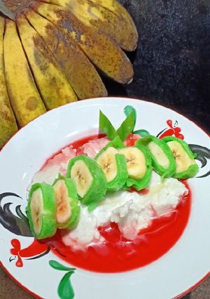 Foto resep Es pisang ijo tanpa kukus