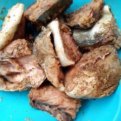 A picture of Marinated fish.