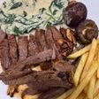 186. Steak with Creamy Spinach