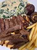 186. Steak with Creamy Spinach