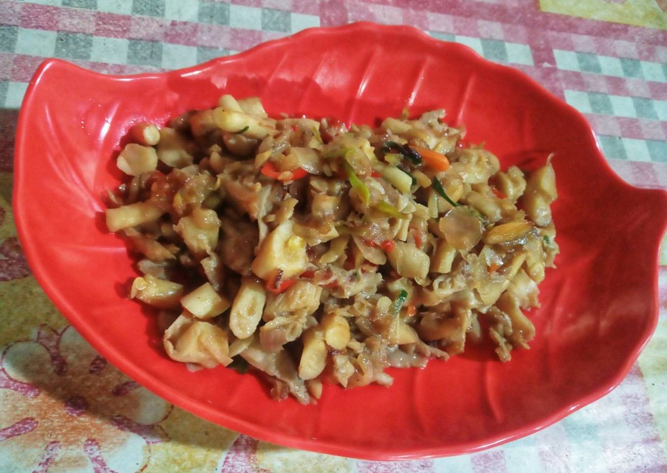 Tumis jamur dengan sambal matahun