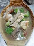 แกงเลียงบวบใส่ปลาย่าง ใส่กุ้งokok