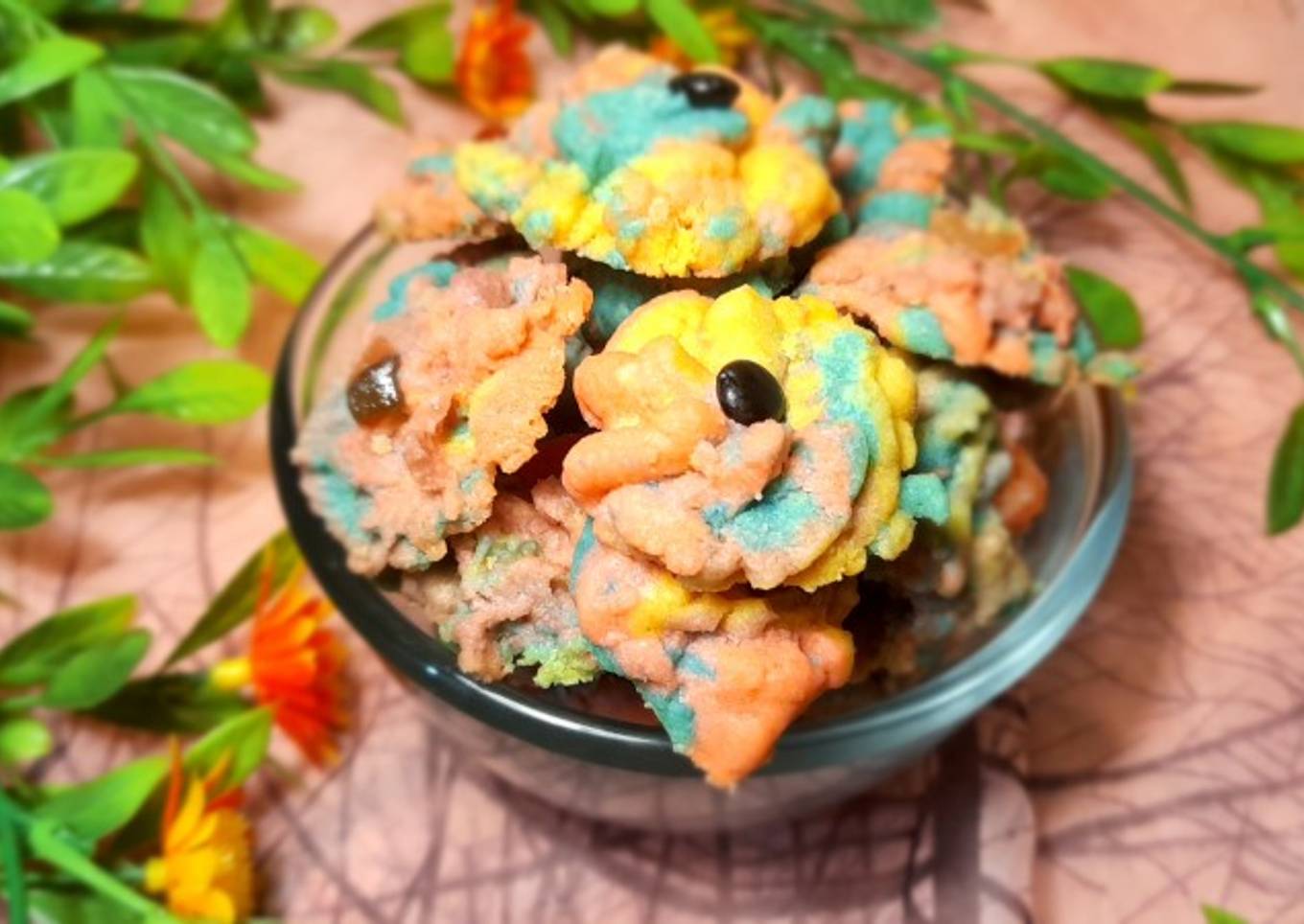 Kue Semprit Jadul warna unicorn