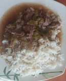 Arroz con carne picada